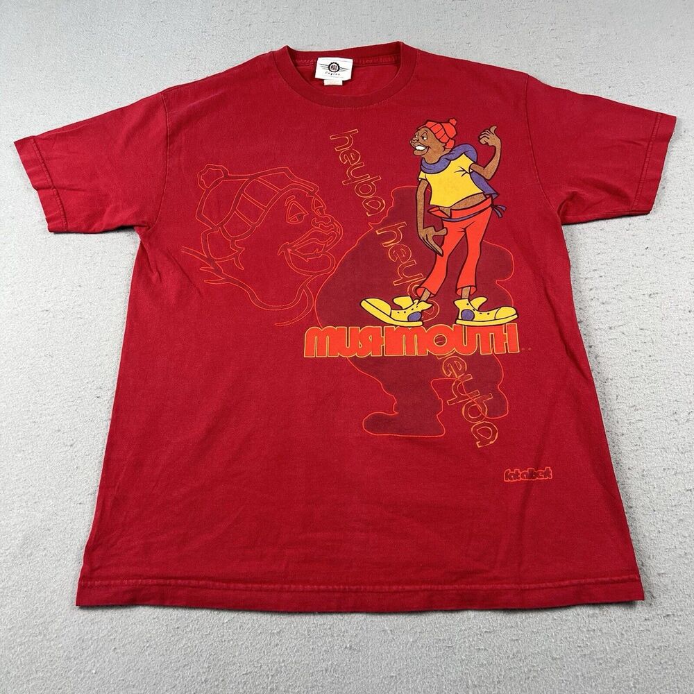 Vintage Fat Albert Mushmouth Shirt Men’s Large Red Short Sleeve Graphic Print - Picture 10 of 16